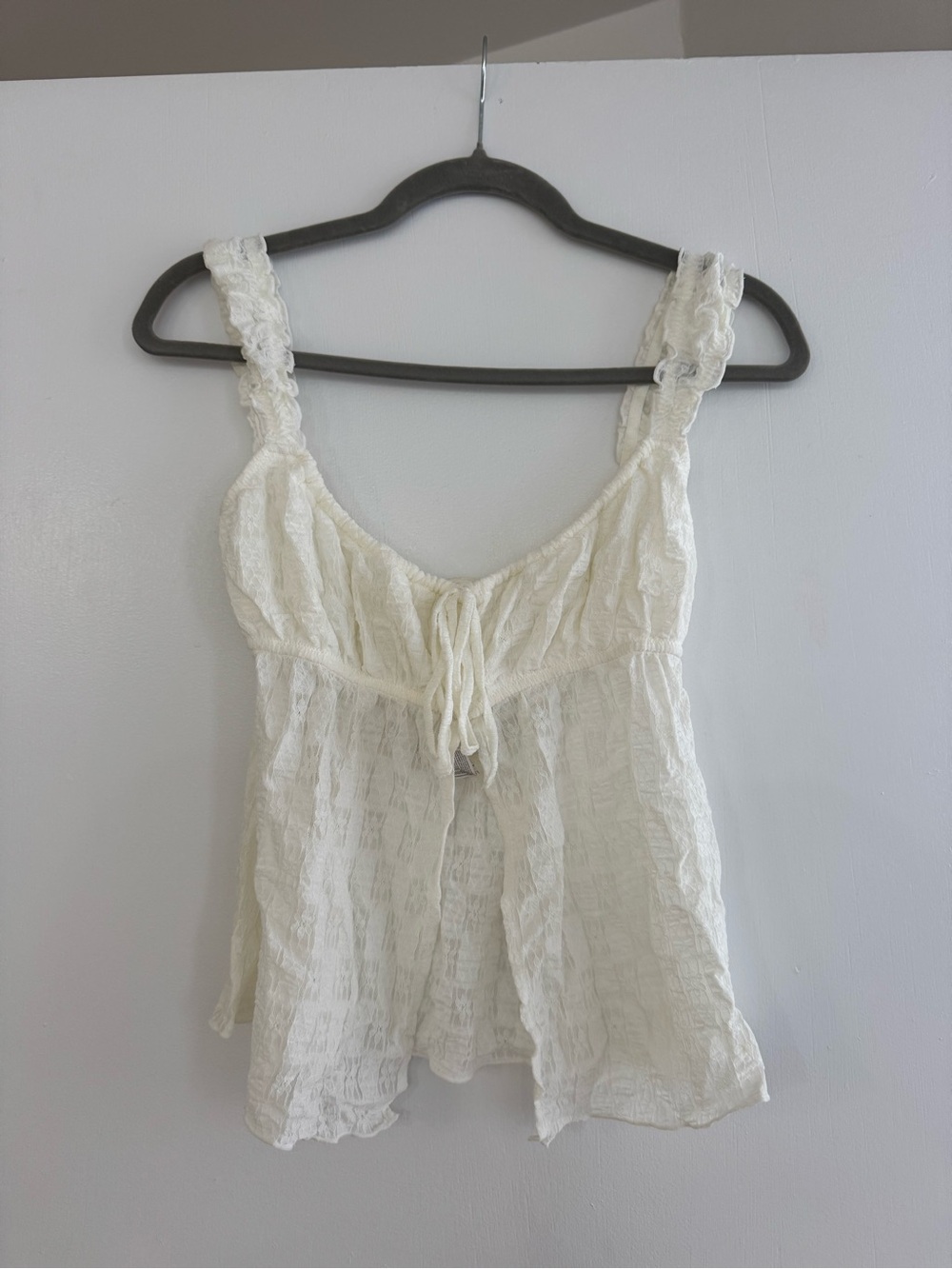 White Lace Peasant Tank top